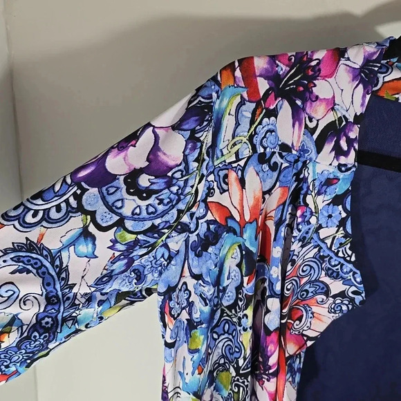 {Peck & Peck} Women's Paisley Print Open Cardigan Jacket - Size Medium - Picture 6 of 11
